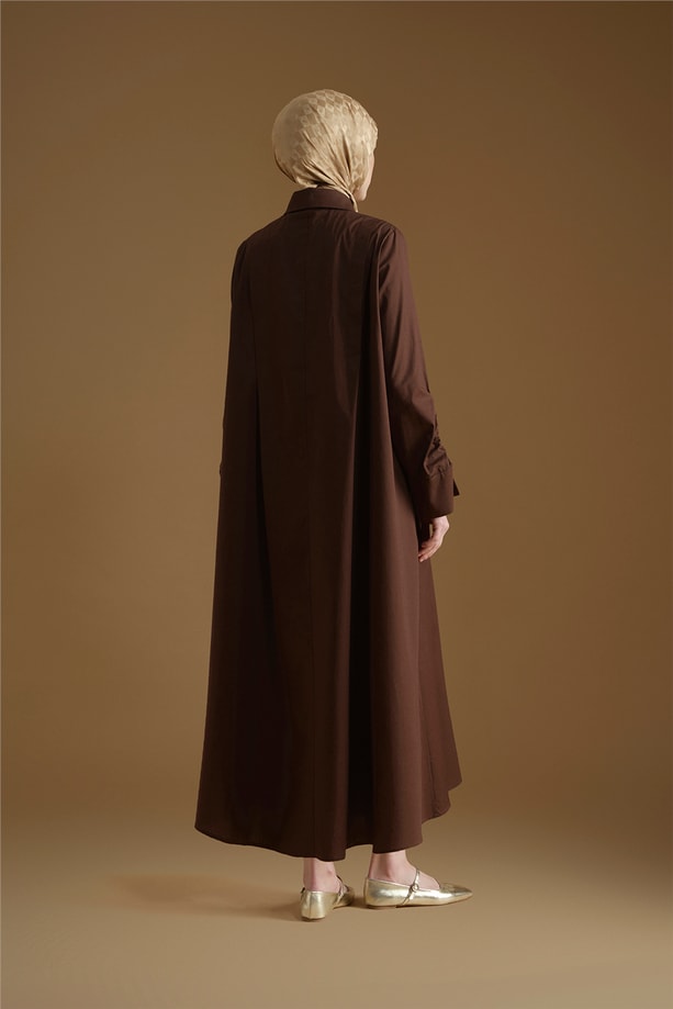 Armine Oversize Tunik Elbise Kahverengi