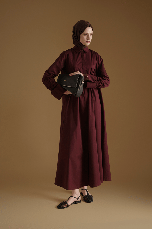 Armine Oversize Tunik Elbise Mürdüm