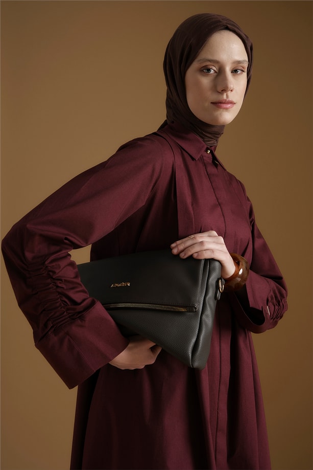 Armine Oversize Tunik Elbise Mürdüm