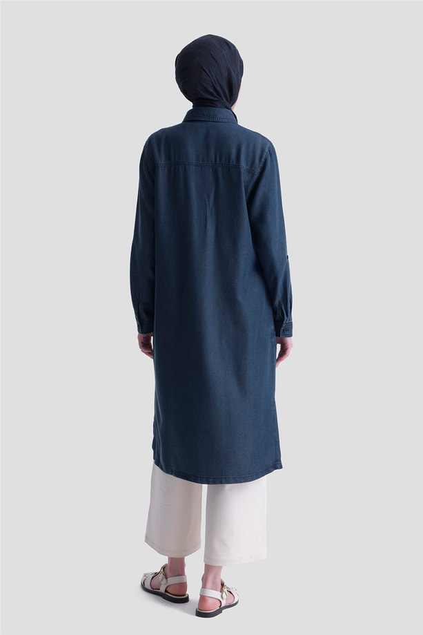 Tensel Tunik Elbise Lacivert