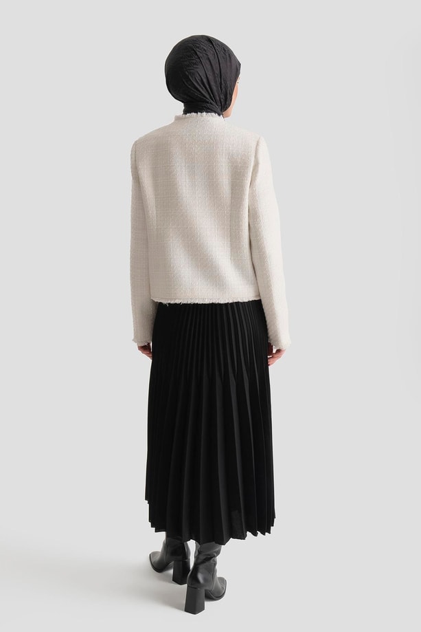 Tüvit Ceketli Takım Beyaz