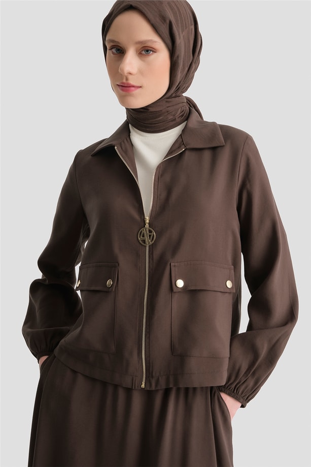 Armine Basic Ceketli Takım Kahve
