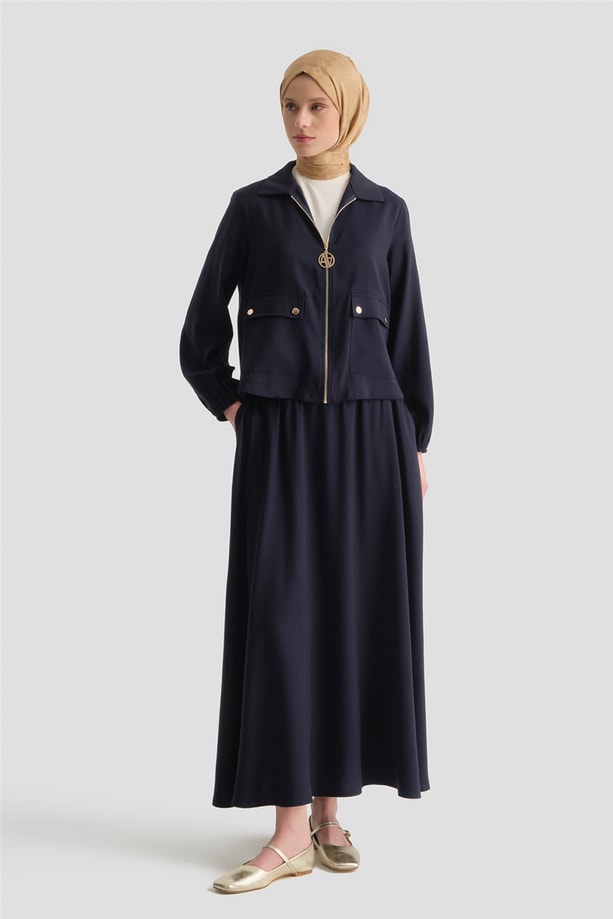 Armine Basic Ceketli Takım Lacivert