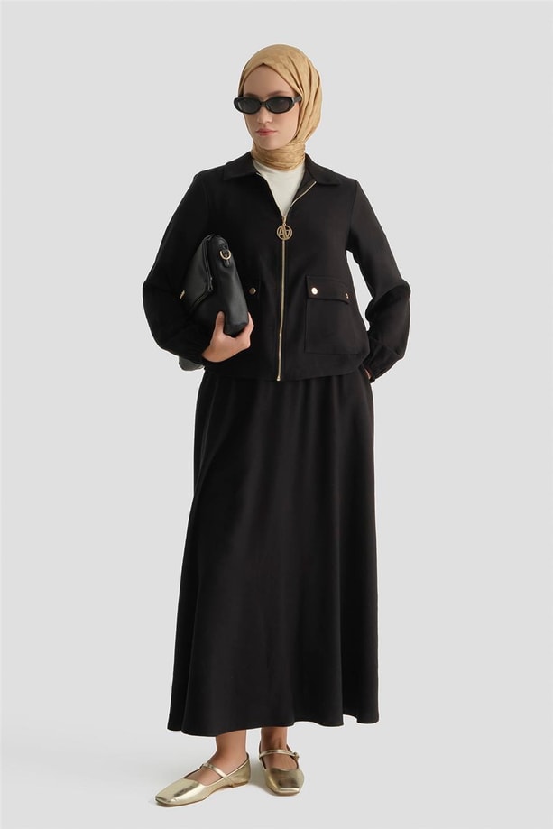 Armine Basic Ceketli Takım Siyah