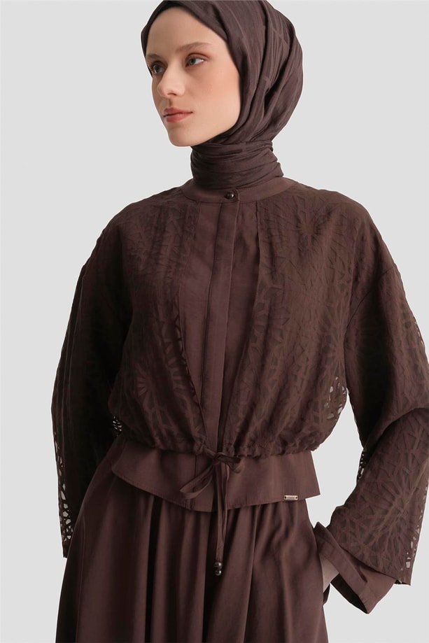 Desenli Kupra Takım Acı Kahve