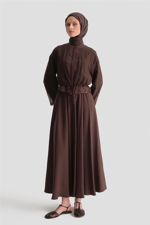 Desenli Kupra Takım Acı Kahve