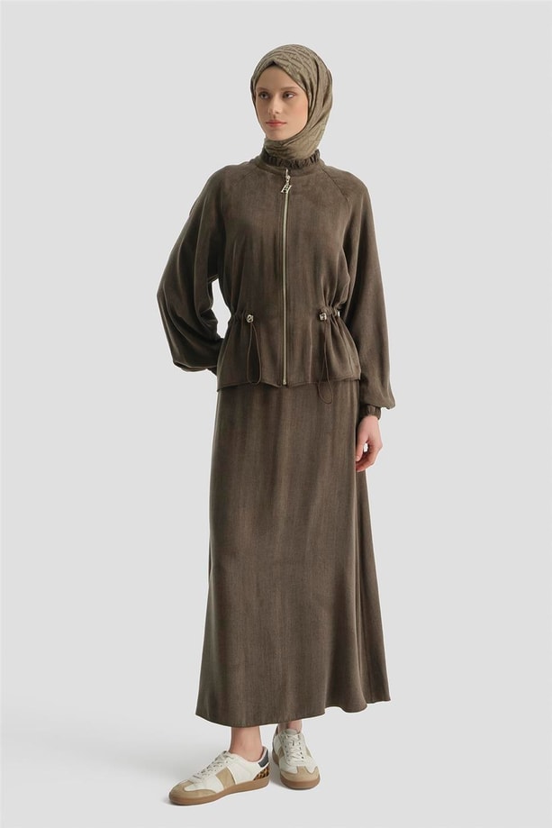 Kupra Ceketli Takım Kahve