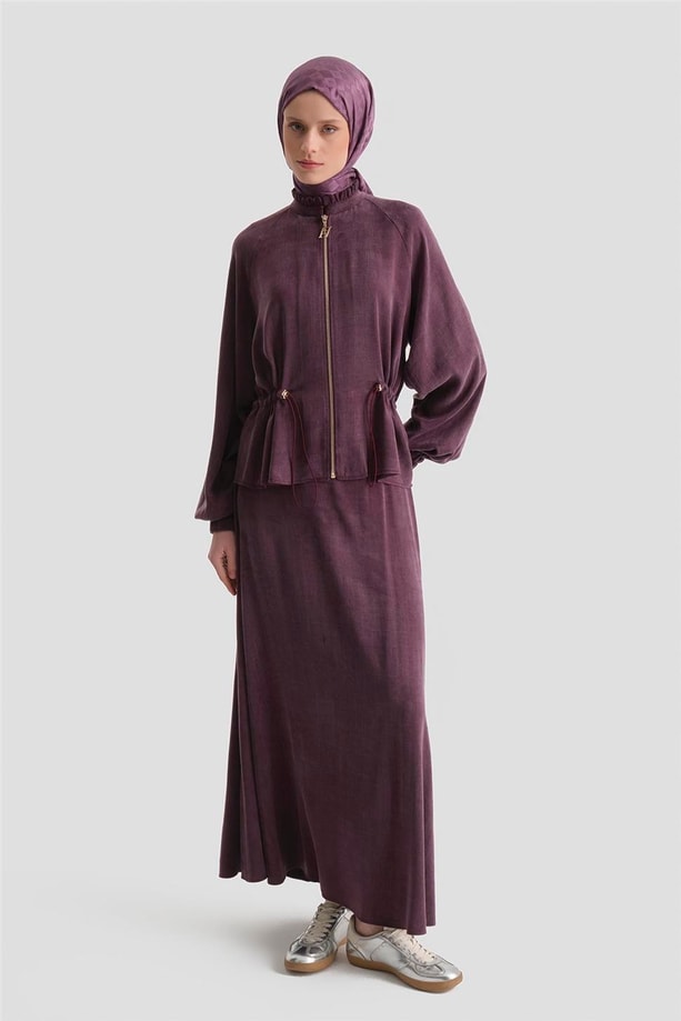 Kupra Ceketli Takım Mürdüm