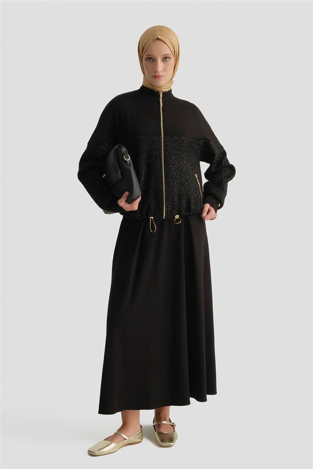 Modal Karışımlı Örme Takım Siyah