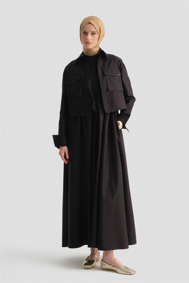 Ceketli Elbise Takım Siyah