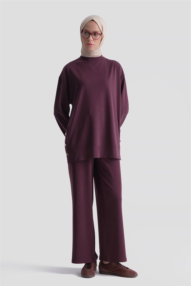 Modal Karışımlı Örme Takım Bordo