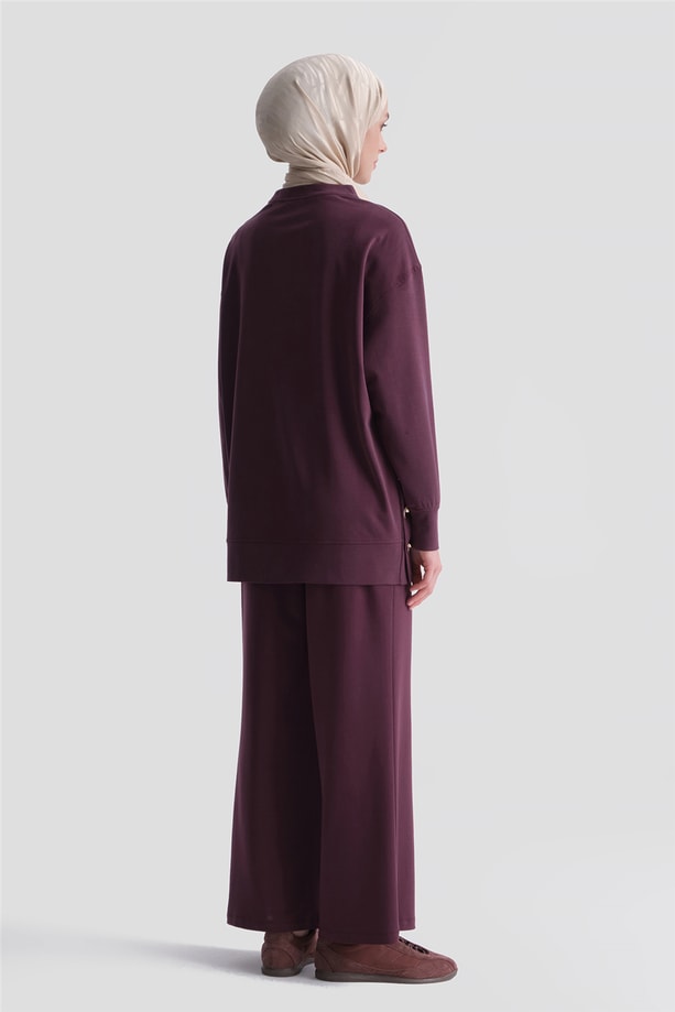 Modal Karışımlı Örme Takım Bordo