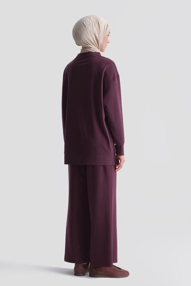 Modal Karışımlı Örme Takım Bordo