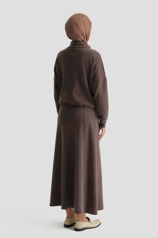 Taş İşlemeli Örme Takım Acı Kahve