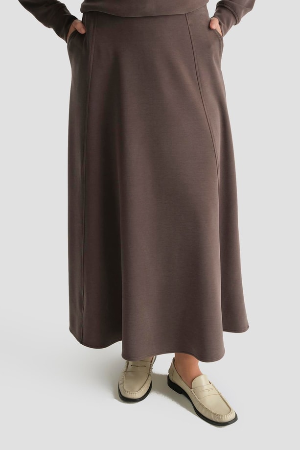 Taş İşlemeli Örme Takım Acı Kahve