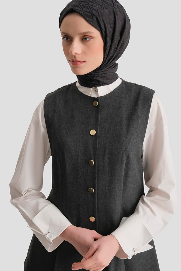 Fitted Yelekli Takım Antrasit