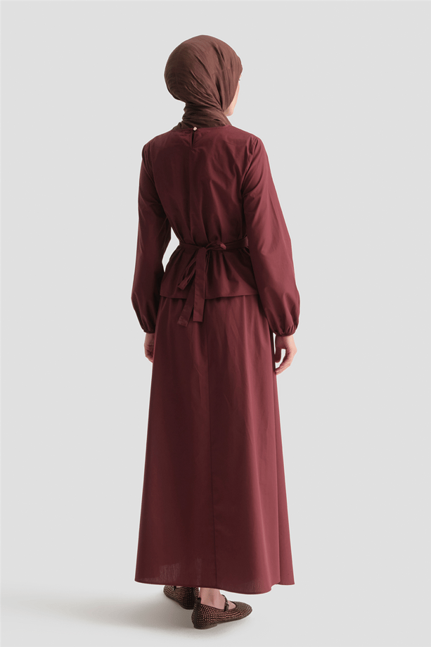Bağlama Detaylı Takım Bordo