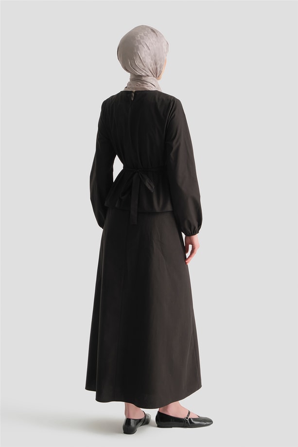 Bağlama Detaylı Takım Siyah