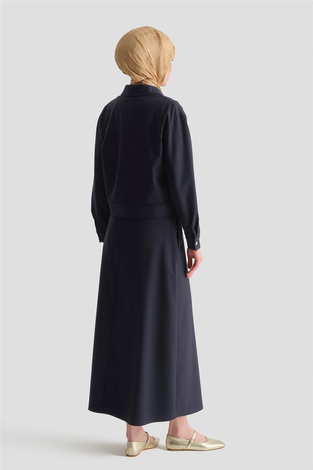 Denim Ceketli Takım Lacivert