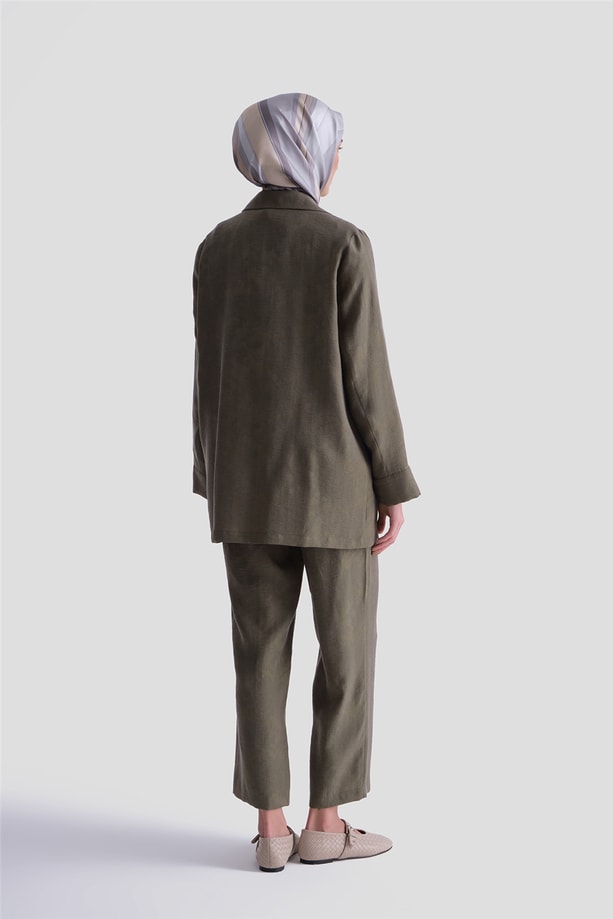 Jakarlı Blazer Takım Haki