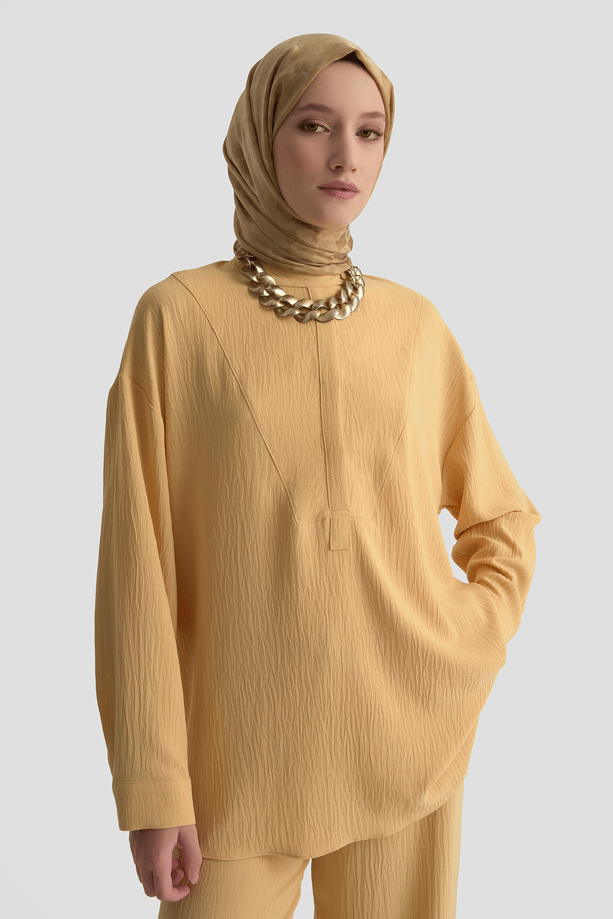 Tunik Pantolon Takım Camel