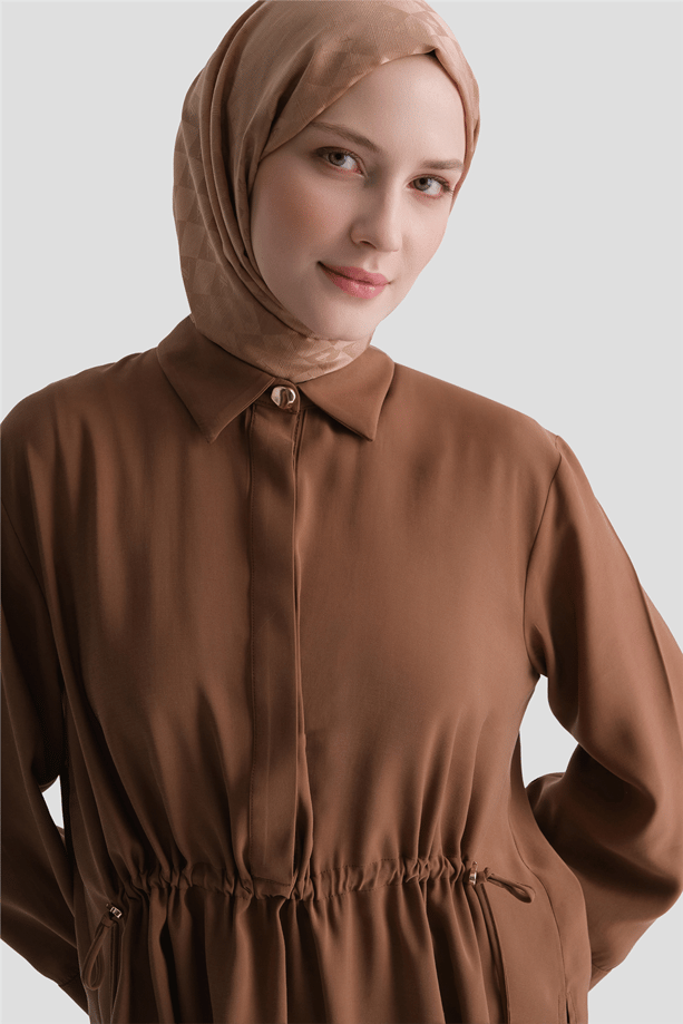 Beli Büzgülü Takım Camel