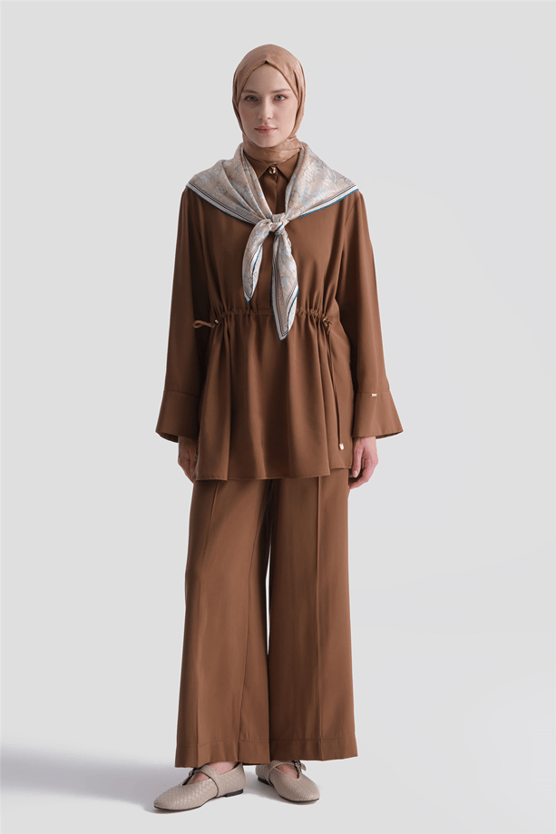 Beli Büzgülü Takım Camel