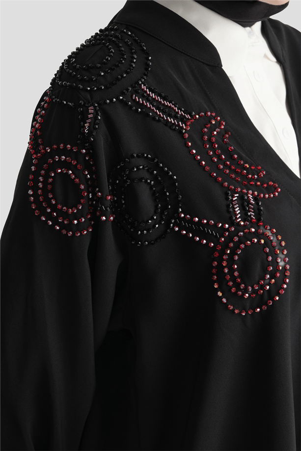 Boncuk İşlemeli Takım Siyah