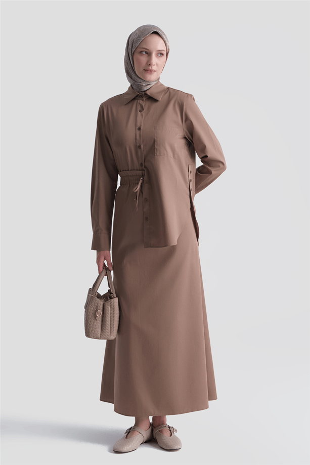 Poplin Blazer Ceket Takım Açık Kahve
