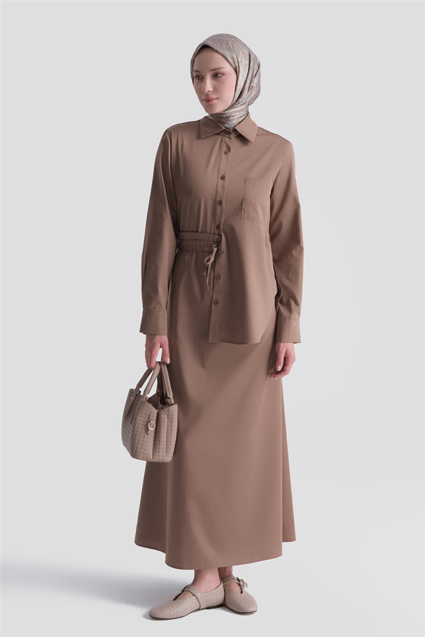 Poplin Blazer Ceket Takım Açık Kahve