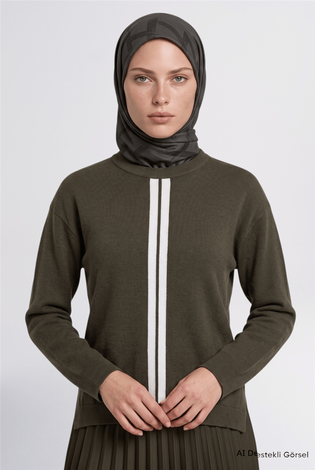 Pliseli Rayon Takım Haki
