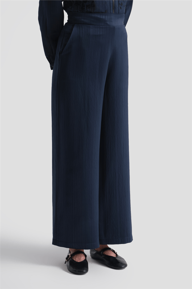 Dantel Detaylı Denim Takım Lacivert 