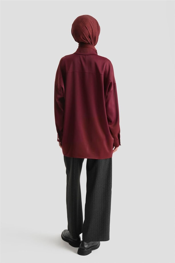 Saten Tunik Bordo