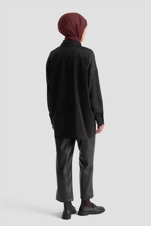 Saten Tunik Siyah