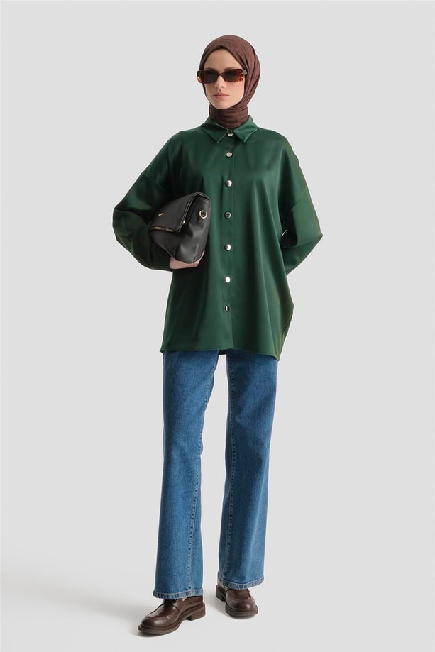 Saten Tunik Yeşil