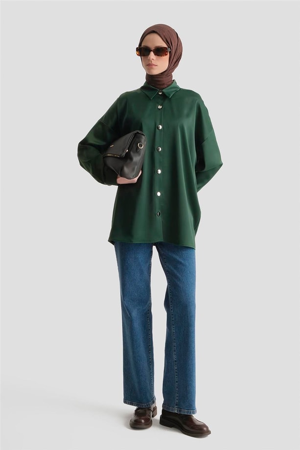 Saten Tunik Yeşil