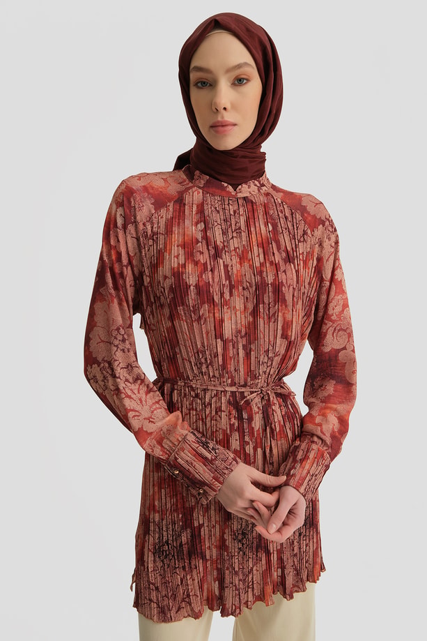 Desenli Tunik BORDO