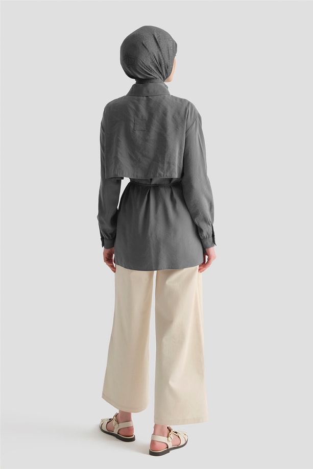 Aller Detaylı Tunik Gri