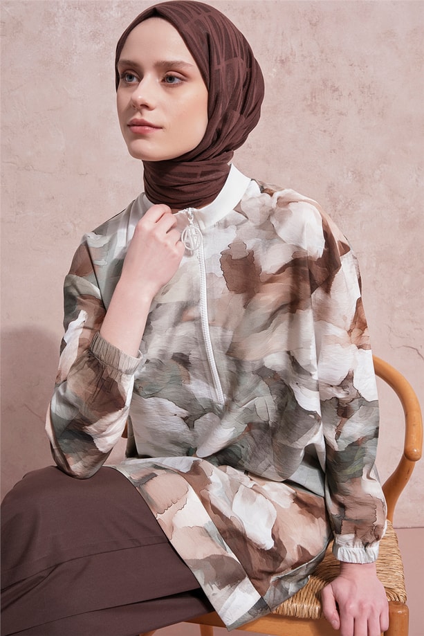 Desenli Tunik Yeşil