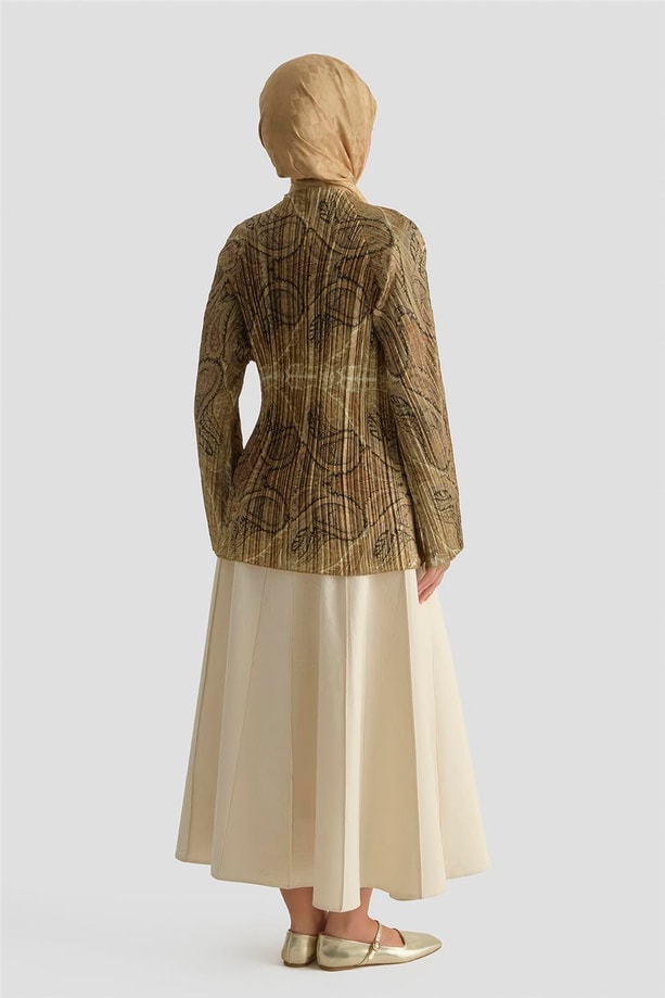 Şal Desenli Tunik Camel