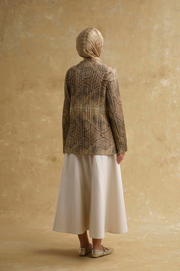 Şal Desenli Tunik Camel