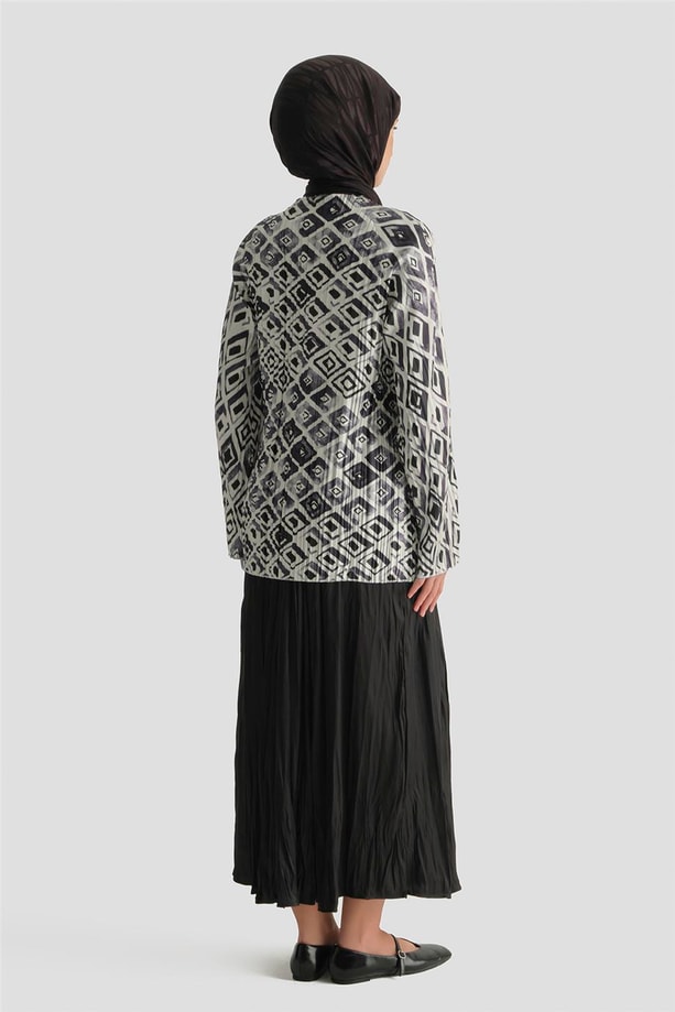 Retro Desen Tunik Beyaz