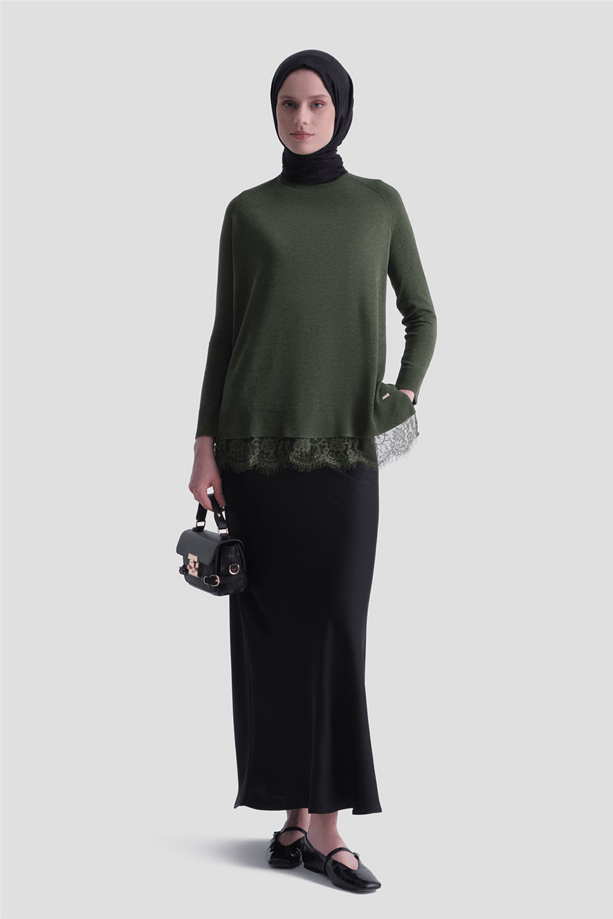 Dantelli Rayon Tunik Haki