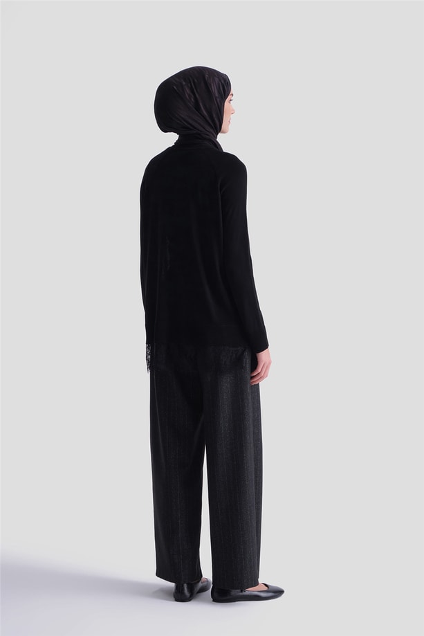 Dantelli Rayon Tunik Siyah