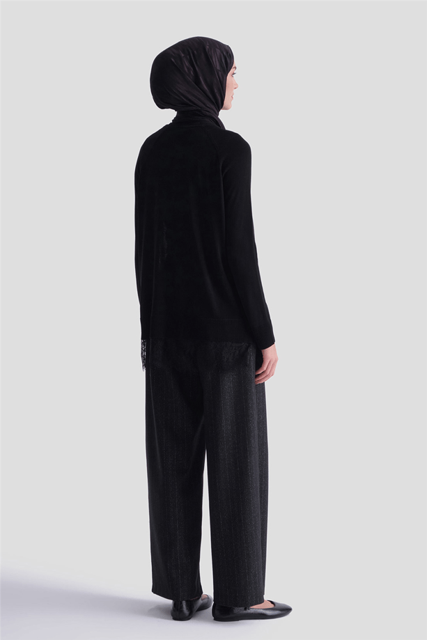 Dantelli Rayon Tunik Siyah