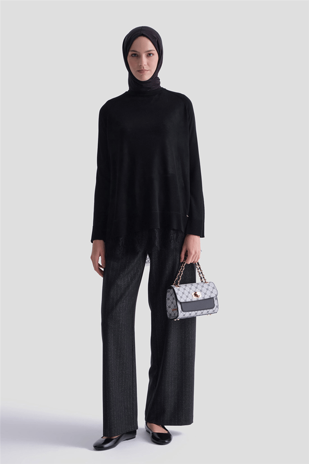 Dantelli Rayon Tunik Siyah