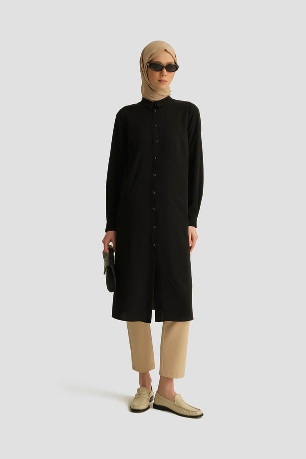 A Logolu Tunik Siyah