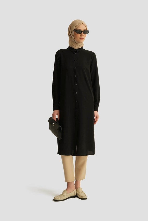 A Logolu Tunik Siyah