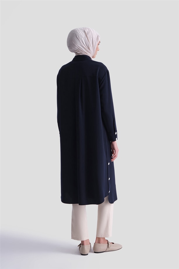 Zımba Detaylı Tunik Lacivert
