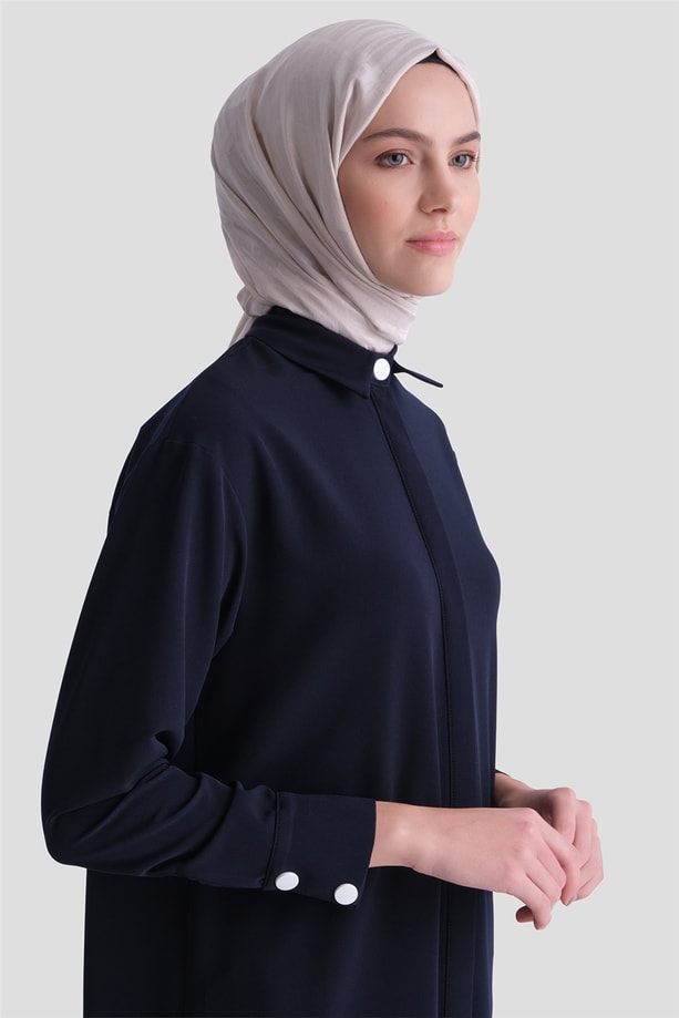 Zımba Detaylı Tunik Lacivert